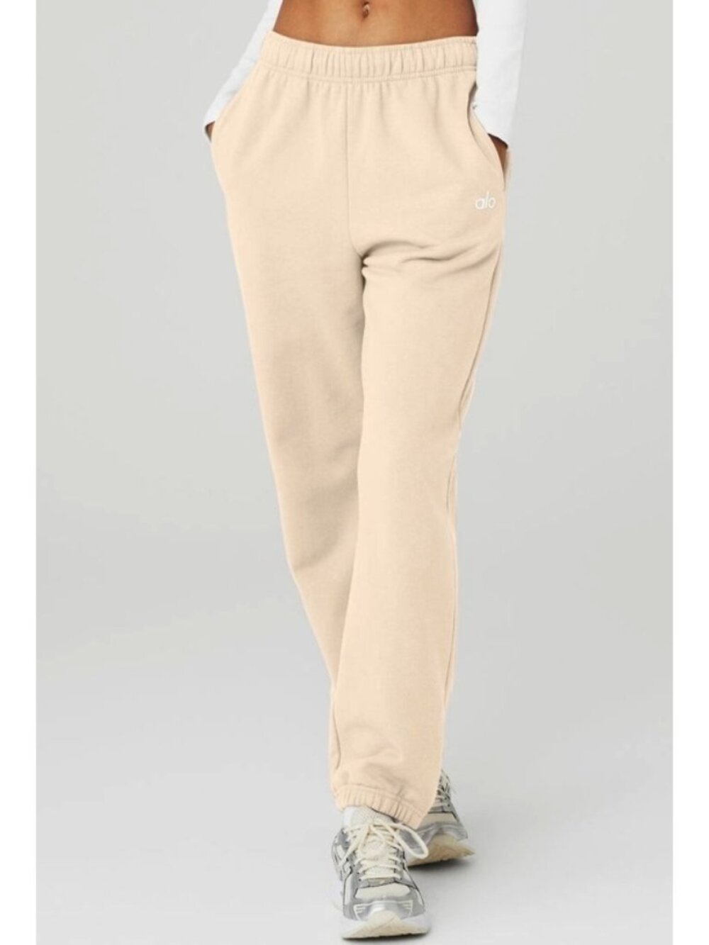 Alo Accolade Sweatpants Macadamia High-Rise Waist Waisted Joggers Sweats Pants